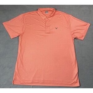 Callaway Golf Polo Shirt Mens XL Orange Performance Stretch Short Sleeve